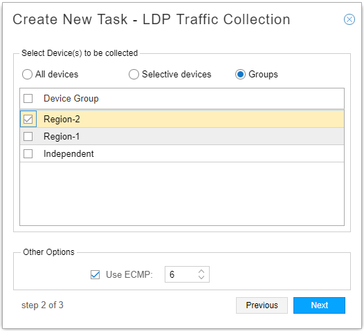 LDP Traffic Collection Task, Groups