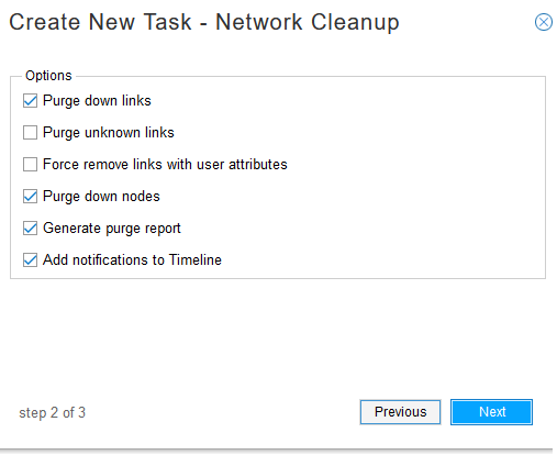 Create New Cleanup Task Options