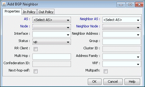Add BGP Neighbor window