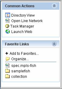 Directory View and Common Actions/Favorite Links View