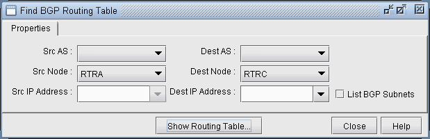 Find BGP Routing Table