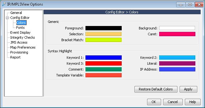 Config Editor Color Options Example