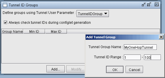 Adding a Tunnel ID Group