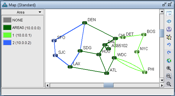 Initial Network with Area Legend