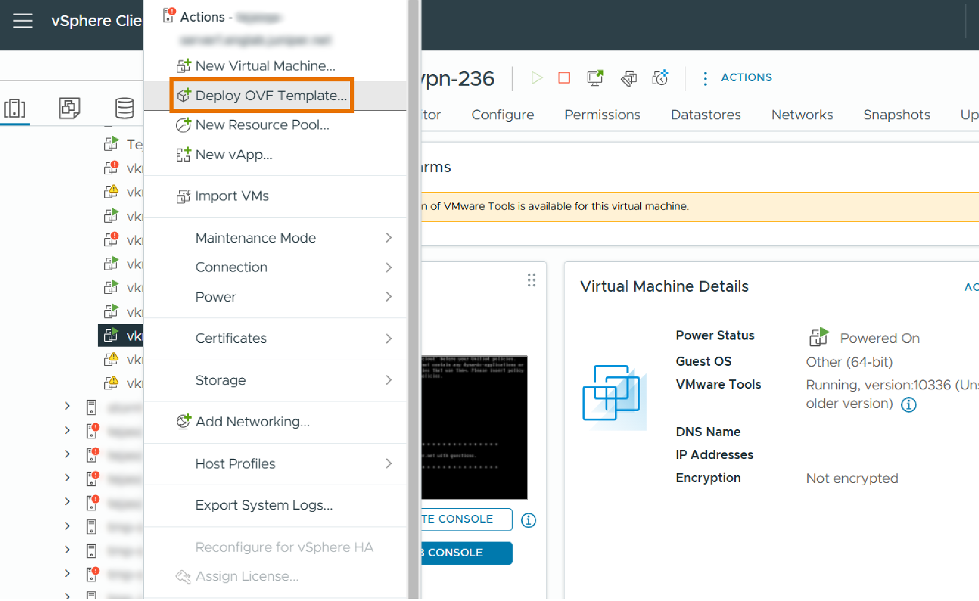 Deploy OVF Template
