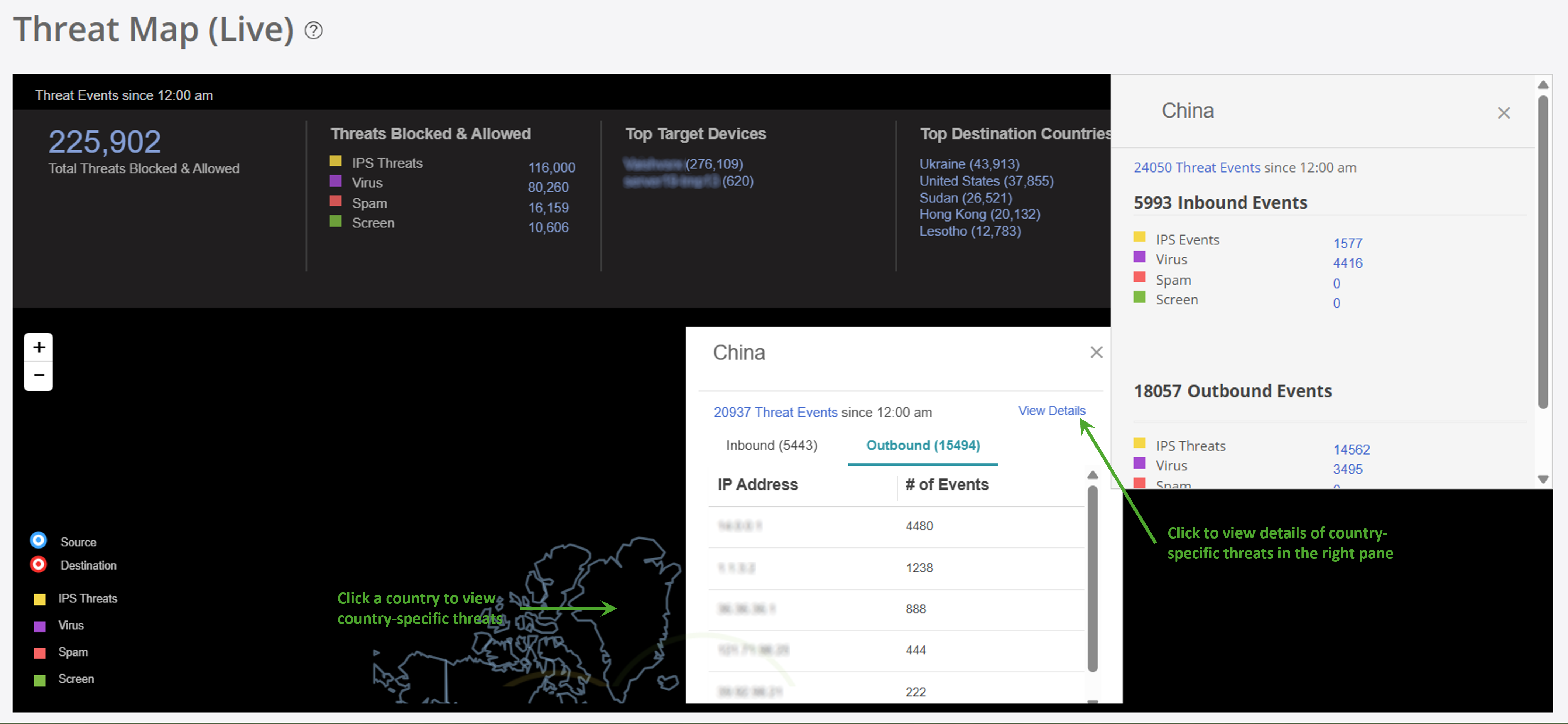 Country-specific Details in Threat Map