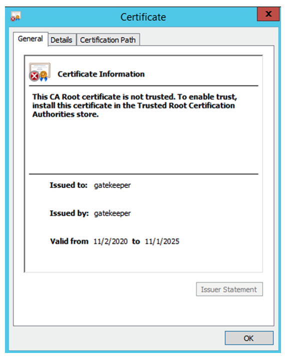 View Certificate Information