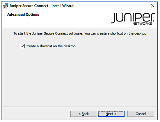 Create Juniper Secure Connect Shortcut on Desktop