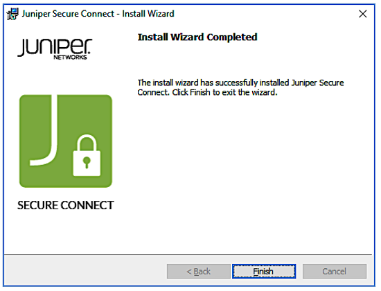 Juniper Secure Connect Installation Completed