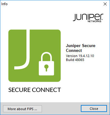 Displays Juniper Secure Connect Version Information