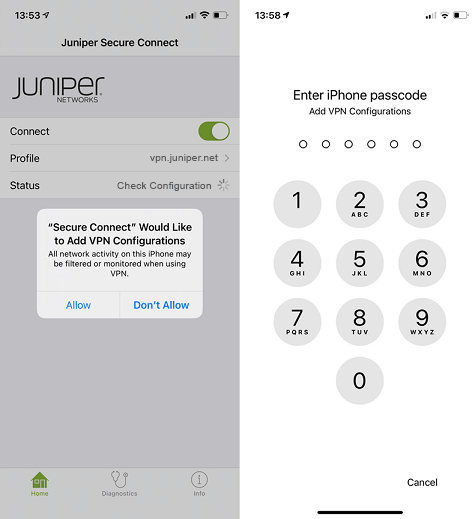 juniper vpn client iphone 5