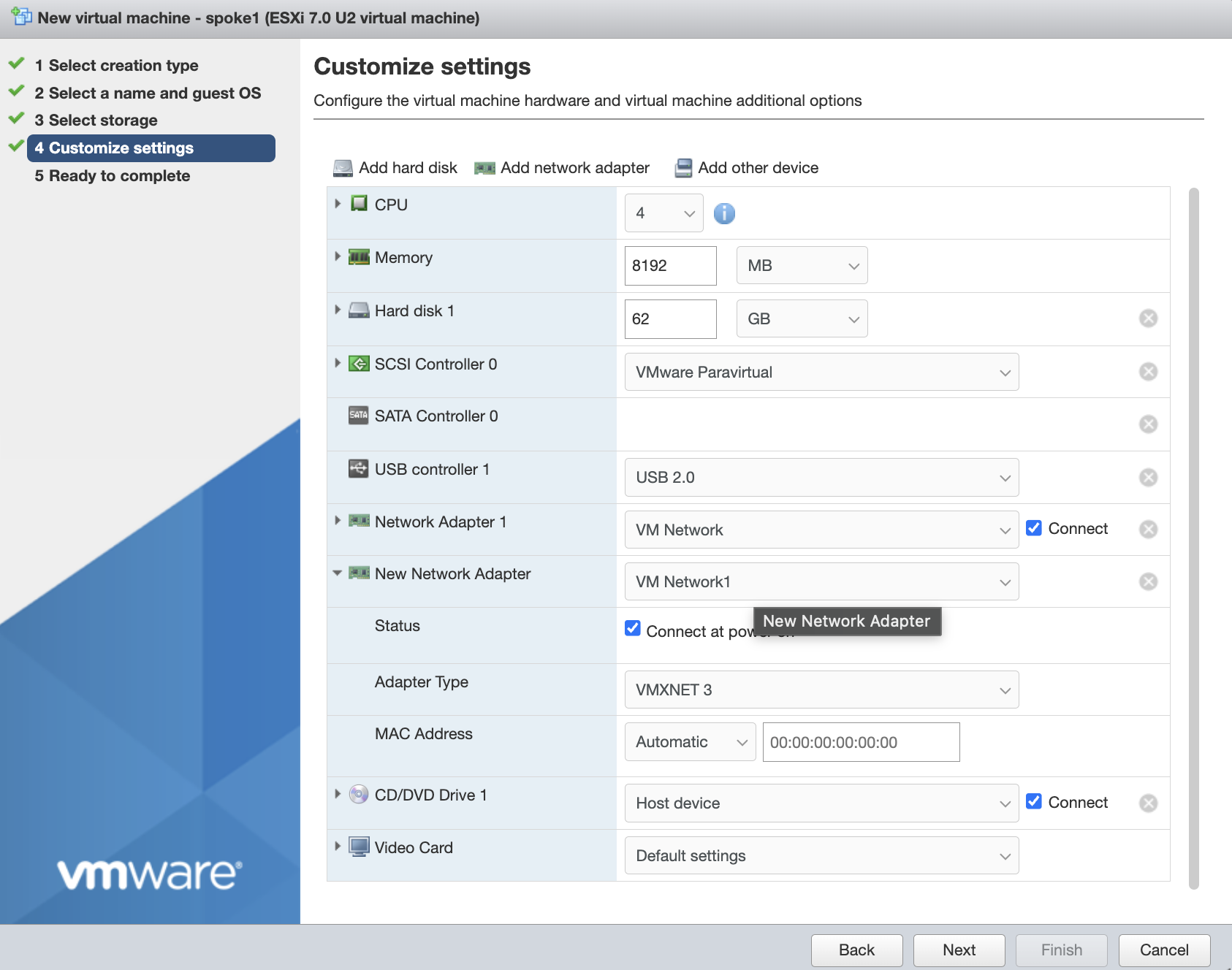 Add Network Adapter