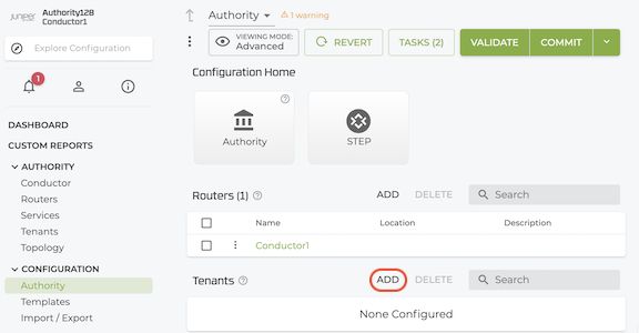 Add Tenant