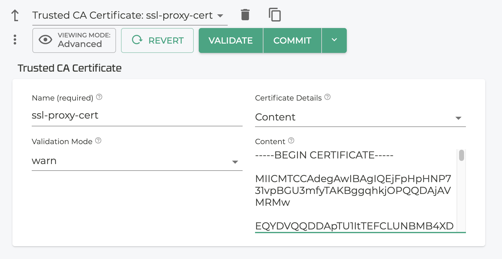 Certificate Content