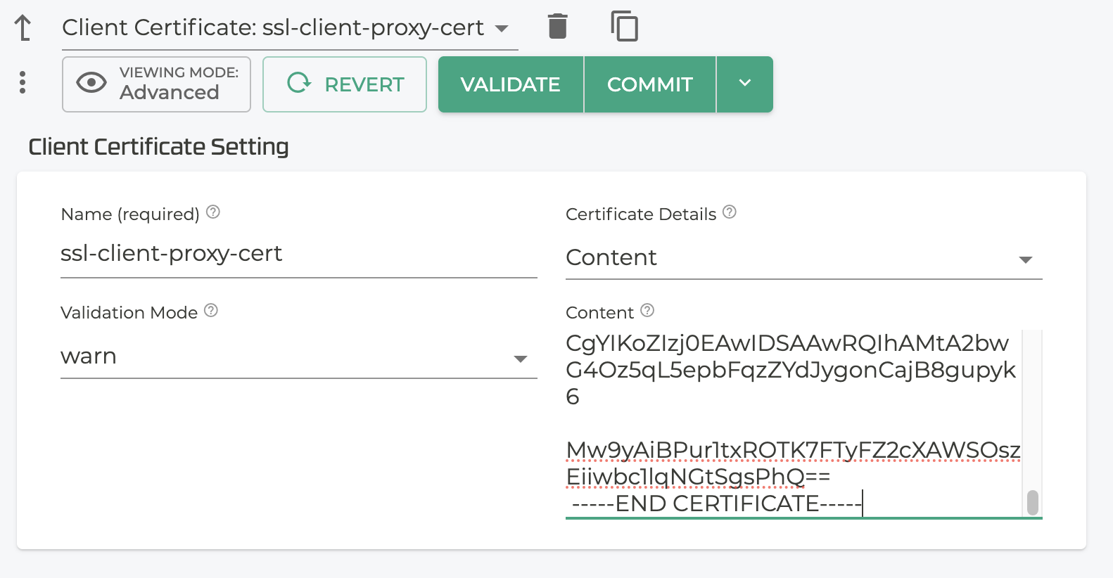 Client Certificate Details