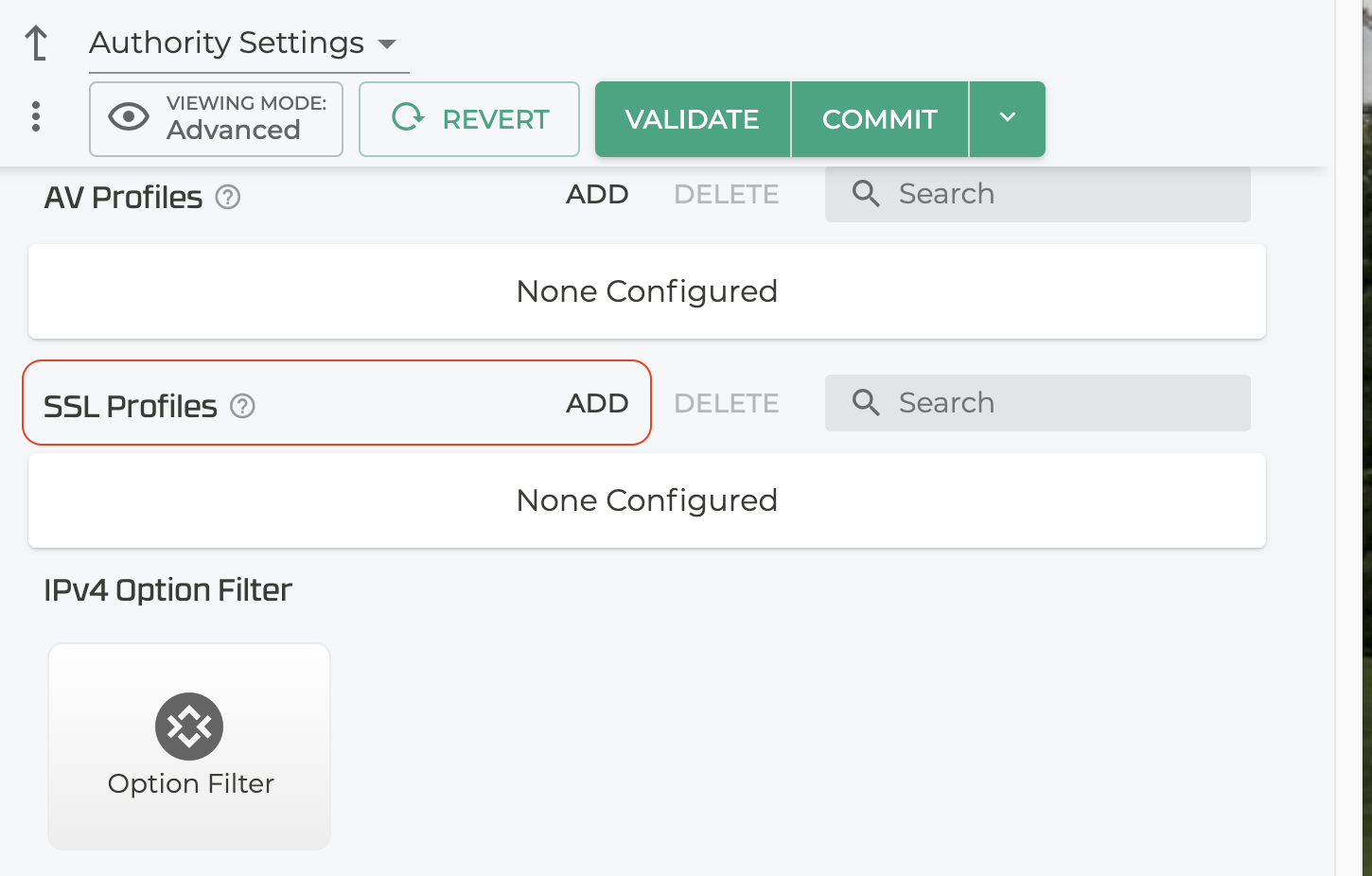 SSL profile creation