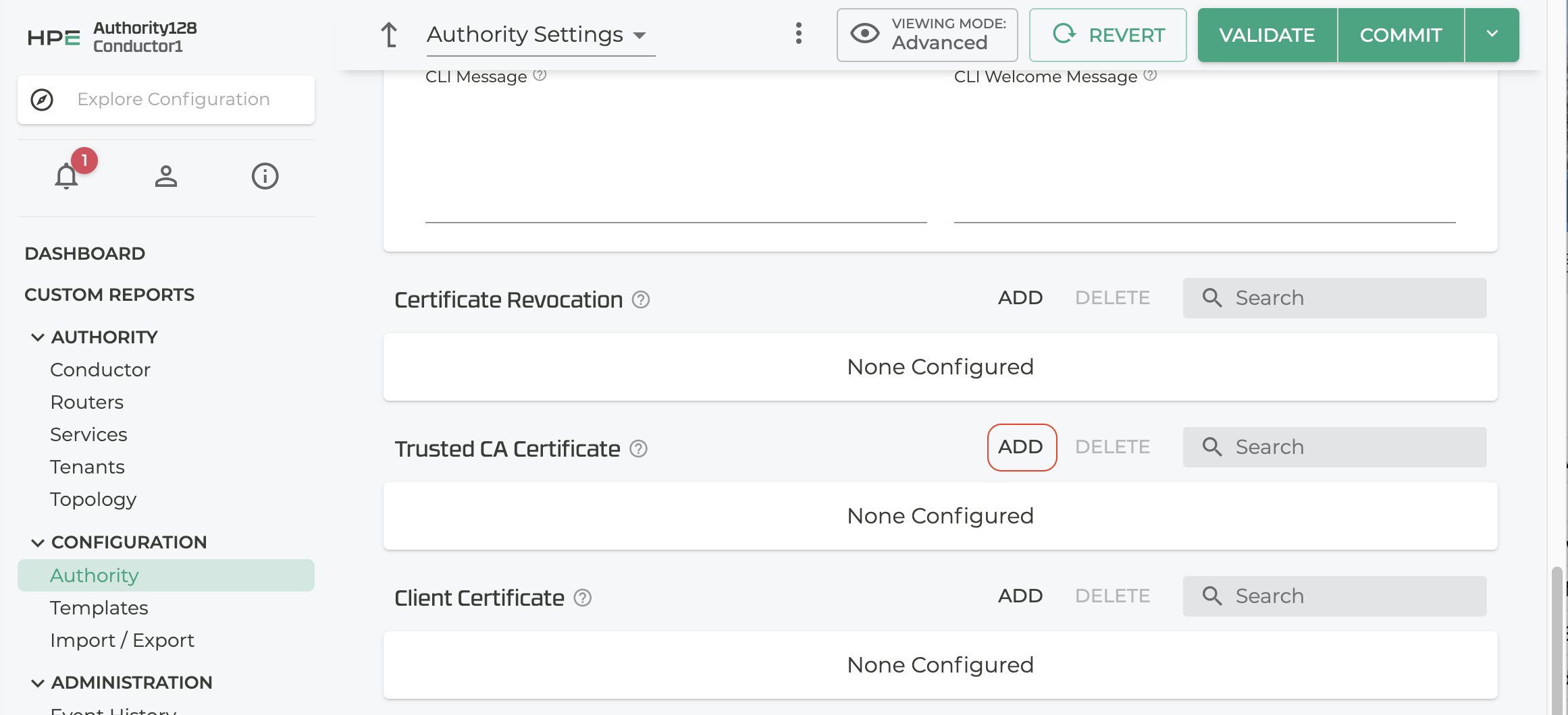 Add Trusted Certificate