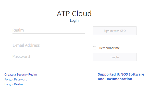 Juniper ATP Cloud Web UI Login Page