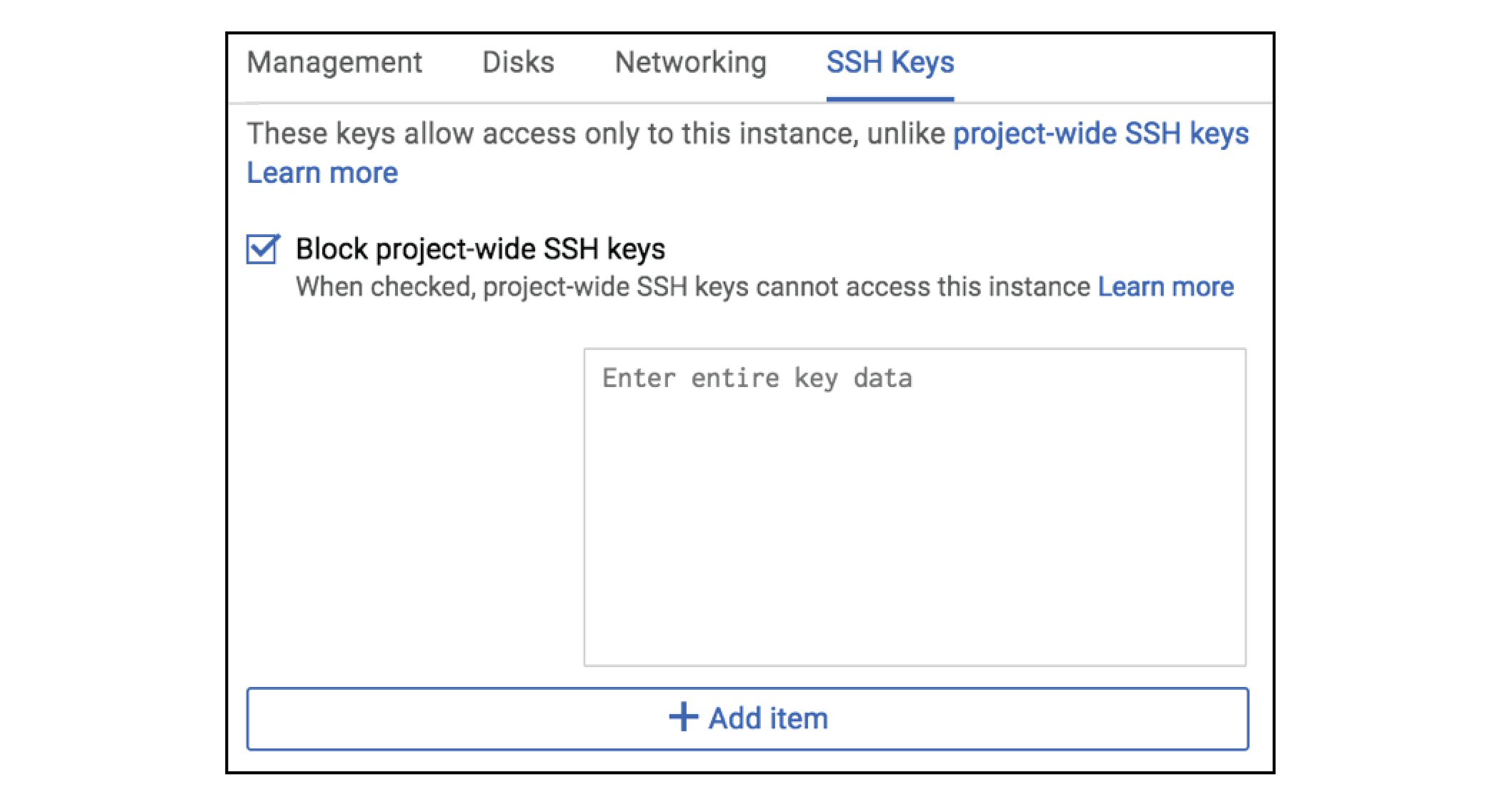 Block Project-Wide SSH Keys
