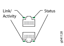 LEDs on RJ-45 Network Ports on EX2300 Switches Except the EX2300-24MP and EX2300-48MP Switch Models