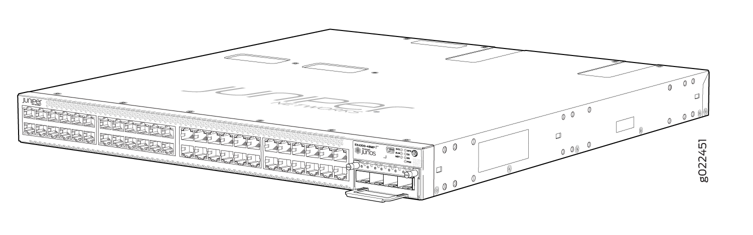 Front Panel of EX4300-48MP and EX4300-48MP-S Switches