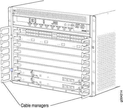 Cable Management Brackets Installed on the Router