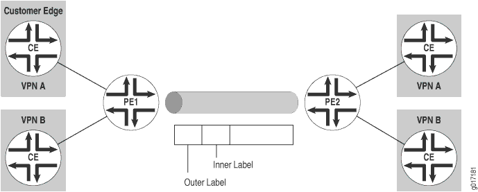 Using MPLS LSPs to Tunnel Between PE Routers