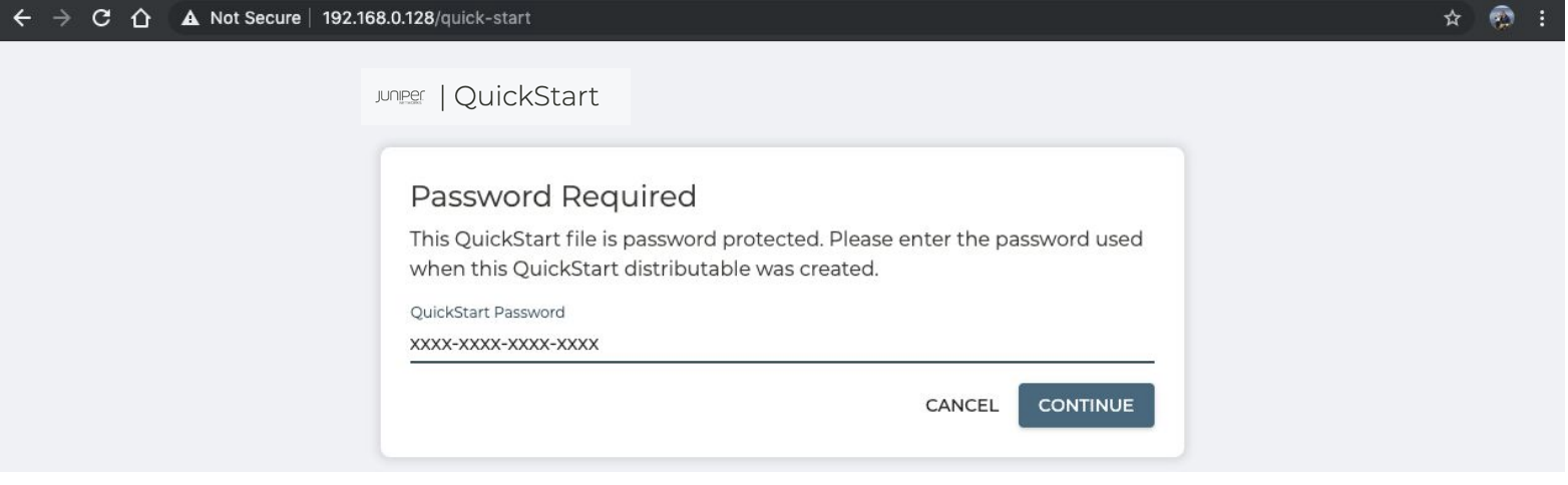 QuickStart Password Field