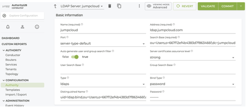 JumpCloud Config on SSR GUI