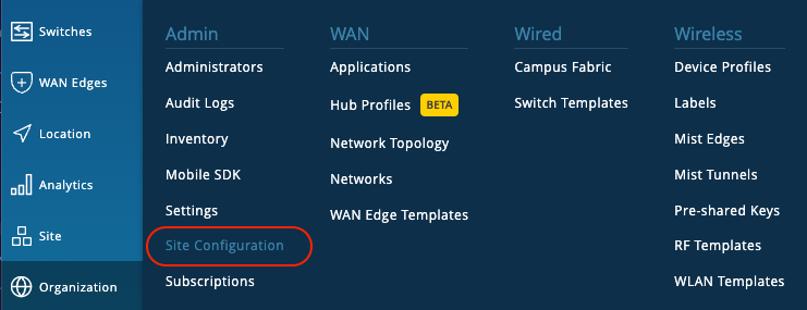 Site Configuration